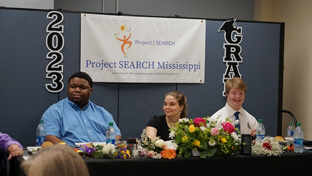 From left, Patrick Davis, Chole Hodgson, and Nathan Gaude